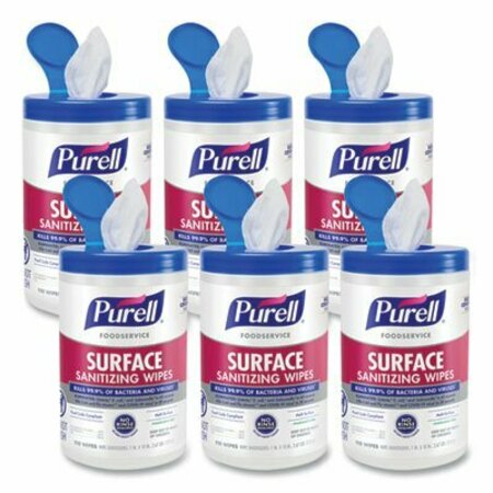 PURELL FOODSERVICE SURFACE SANITIZING WIPES, FRAGRANCE-FREE, 10 X 7, 6PK 934106CT